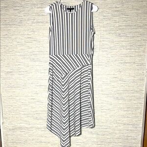 Banana Republic Black & White Asymmetrical Striped Dress | Size M (811)